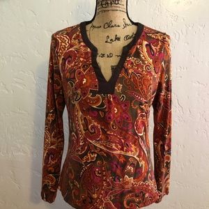 Talbot's paisley long sleeved blouse, medium